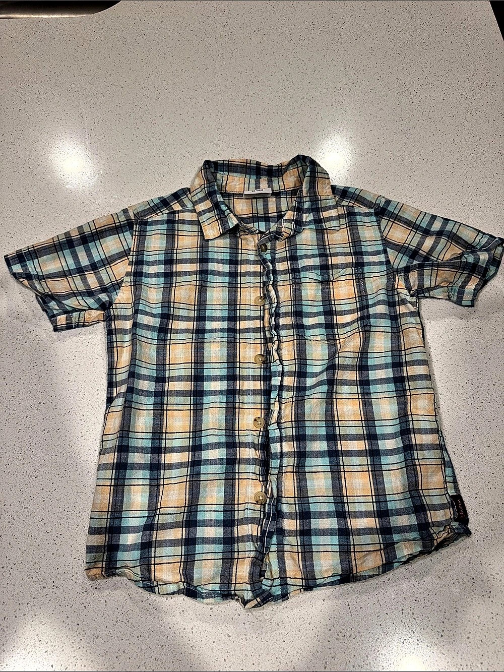 Wrangler Plaid Short Sleeve Shirt Boys Size 6